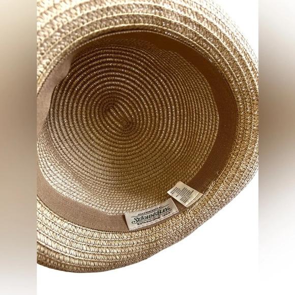 St John's Bay Women's Floppy Sun Hat Beige Woven Wide Brim Foldable - Picture 3 of 4
